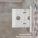 Retti Rectangular 1500mm x 750mm Mirrored Shaving Cabinet, Matte White