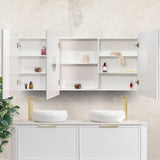 Retti Rectangular 1500mm x 750mm Mirrored Shaving Cabinet, Matte White