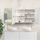 Retti Rectangular 1500mm x 750mm Mirrored Shaving Cabinet, Matte White