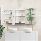 Retti Rectangular 1500mm x 750mm Mirrored Shaving Cabinet, Matte White