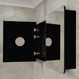 Retti Rectangular 1800mm x 750mm Mirrored Shaving Cabinet, Matte Black