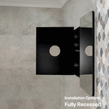 Retti Rectangular 1800mm x 750mm Mirrored Shaving Cabinet, Matte Black