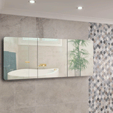 Retti Rectangular 1800mm x 750mm Mirrored Shaving Cabinet, Matte Black