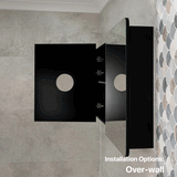 Retti Rectangular 1800mm x 750mm Mirrored Shaving Cabinet, Matte Black