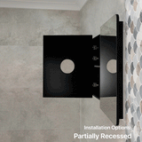 Retti Rectangular 1800mm x 750mm Mirrored Shaving Cabinet, Matte Black