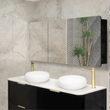 Retti Rectangular 1800mm x 750mm Mirrored Shaving Cabinet, Matte Black