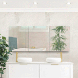 Retti Rectangular 1800mm x 750mm Mirrored Shaving Cabinet, Matte White