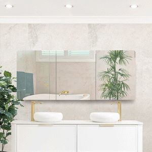 Retti Rectangular 1800mm x 750mm Mirrored Shaving Cabinet, Matte White