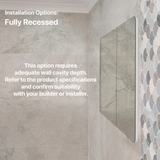 Retti Rectangular 1800mm x 750mm Mirrored Shaving Cabinet, Matte White