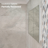 Retti Rectangular 1800mm x 750mm Mirrored Shaving Cabinet, Matte White