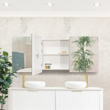 Retti Rectangular 1800mm x 750mm Mirrored Shaving Cabinet, Matte White