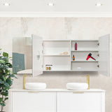 Retti Rectangular 1800mm x 750mm Mirrored Shaving Cabinet, Matte White