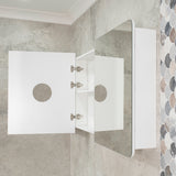 Retti Rectangular 1800mm x 750mm Mirrored Shaving Cabinet, Matte White