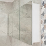 Retti Rectangular 1800mm x 750mm Mirrored Shaving Cabinet, Matte White