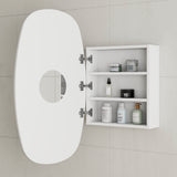 *Clearance* Riri Oblong 500mm x 900mm Mirrored Shaving Cabinet, Matte White