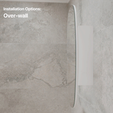 Riri Oblong 500mm x 900mm Mirrored Shaving Cabinet, Matte White