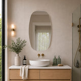 Riri Oblong 500mm x 900mm Mirrored Shaving Cabinet, Matte White
