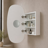 Riri Oblong 500mm x 900mm Mirrored Shaving Cabinet, Matte White