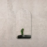 Arco Arch 550mm x 1000mm Mirrored Shaving Cabinet, Matte Black