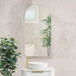 Arco Arch 400mm x 800mm Mirrored Shaving Cabinet, Matte White