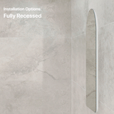 Arco Arch 400mm x 800mm Mirrored Shaving Cabinet, Matte White