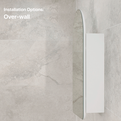 Arco Arch 400mm x 800mm Mirrored Shaving Cabinet, Matte White