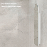 Arco Arch 400mm x 800mm Mirrored Shaving Cabinet, Matte White