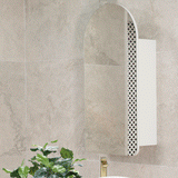 Arco Arch 400mm x 800mm Mirrored Shaving Cabinet, Matte White