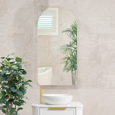 Arco Arch 400mm x 800mm Mirrored Shaving Cabinet, Matte White