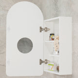 Arco Arch 400mm x 800mm Mirrored Shaving Cabinet, Matte White