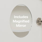 Arco Arch 400mm x 800mm Mirrored Shaving Cabinet, Matte White