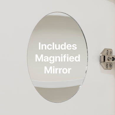 Arco Arch 400mm x 800mm Mirrored Shaving Cabinet, Matte White