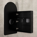 Arco Arch 400mm x 800mm Mirrored Shaving Cabinet, Matte Black