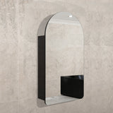 Arco Arch 400mm x 800mm Mirrored Shaving Cabinet, Matte Black