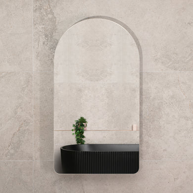Arco Arch 550mm x 1000mm Mirrored Shaving Cabinet, Matte Black