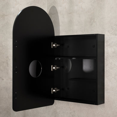 Arco Arch 550mm x 1000mm Mirrored Shaving Cabinet, Matte Black