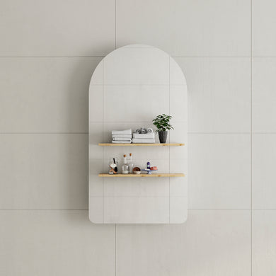 *Clearance* Arco Arch 550mm x 1000mm Mirrored Shaving Cabinet, Matte White