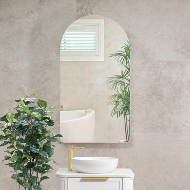 Arco Arch 550mm x 1000mm Mirrored Shaving Cabinet, Matte White