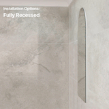 Arco Arch 550mm x 1000mm Mirrored Shaving Cabinet, Matte White