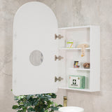 Arco Arch 550mm x 1000mm Mirrored Shaving Cabinet, Matte White