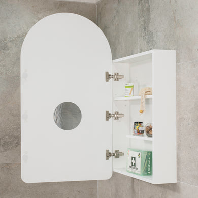 Arco Arch 550mm x 1000mm Mirrored Shaving Cabinet, Matte White