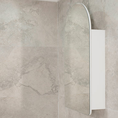 Arco Arch 550mm x 1000mm Mirrored Shaving Cabinet, Matte White