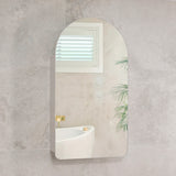 Arco Arch 550mm x 1000mm Mirrored Shaving Cabinet, Matte White