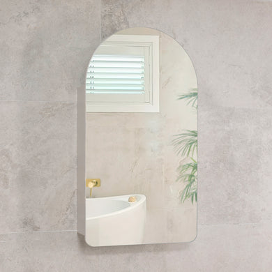 Arco Arch 550mm x 1000mm Mirrored Shaving Cabinet, Matte White