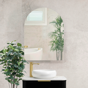 Arco Arch 600mm x 800mm Mirrored Shaving Cabinet, Matte Black