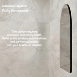 Arco Arch 600mm x 800mm Mirrored Shaving Cabinet, Matte Black