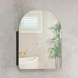 Arco Arch 600mm x 800mm Mirrored Shaving Cabinet, Matte Black