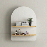 Arco Arch 600mm x 800mm Mirrored Shaving Cabinet, Matte Black