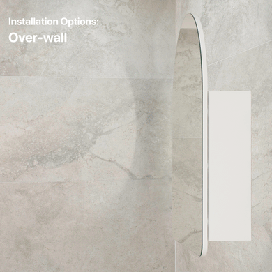 Arco Arch 600mm x 800mm Mirrored Shaving Cabinet, Matte White