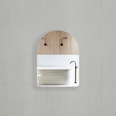*Clearance* Arco Arch 600mm x 800mm Mirrored Shaving Cabinet, Matte White